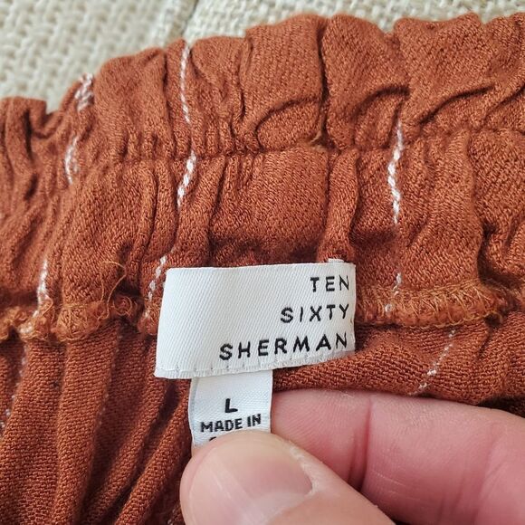 Ten Sixty Sherman | Paperbag Tie Waist Pants in Rust - Picture 12 of 15